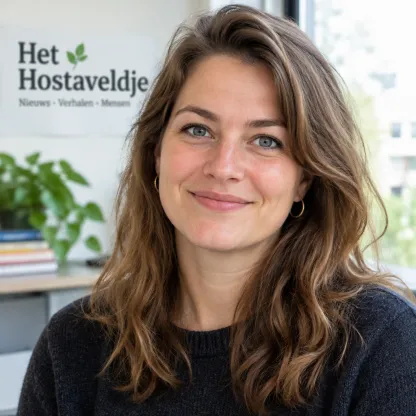 Vrouw met een strohoed en tuinhandschoenen tussen hosta's in een schaduwtuin